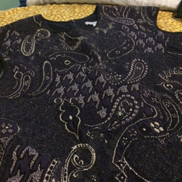 A-line dark navy blue sleeveless dress - Picture 3 of 3